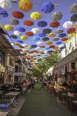 Full Download Colorful Umbrellas Suspended Over a Cafe: Blank 150 Page Lined Journal for Your Thoughts, Ideas, and Inspiration -  file in ePub