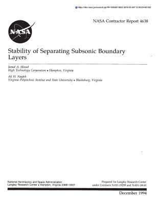 Download Stability of Separating Subsonic Boundary Layers - National Aeronautics and Space Administration | PDF